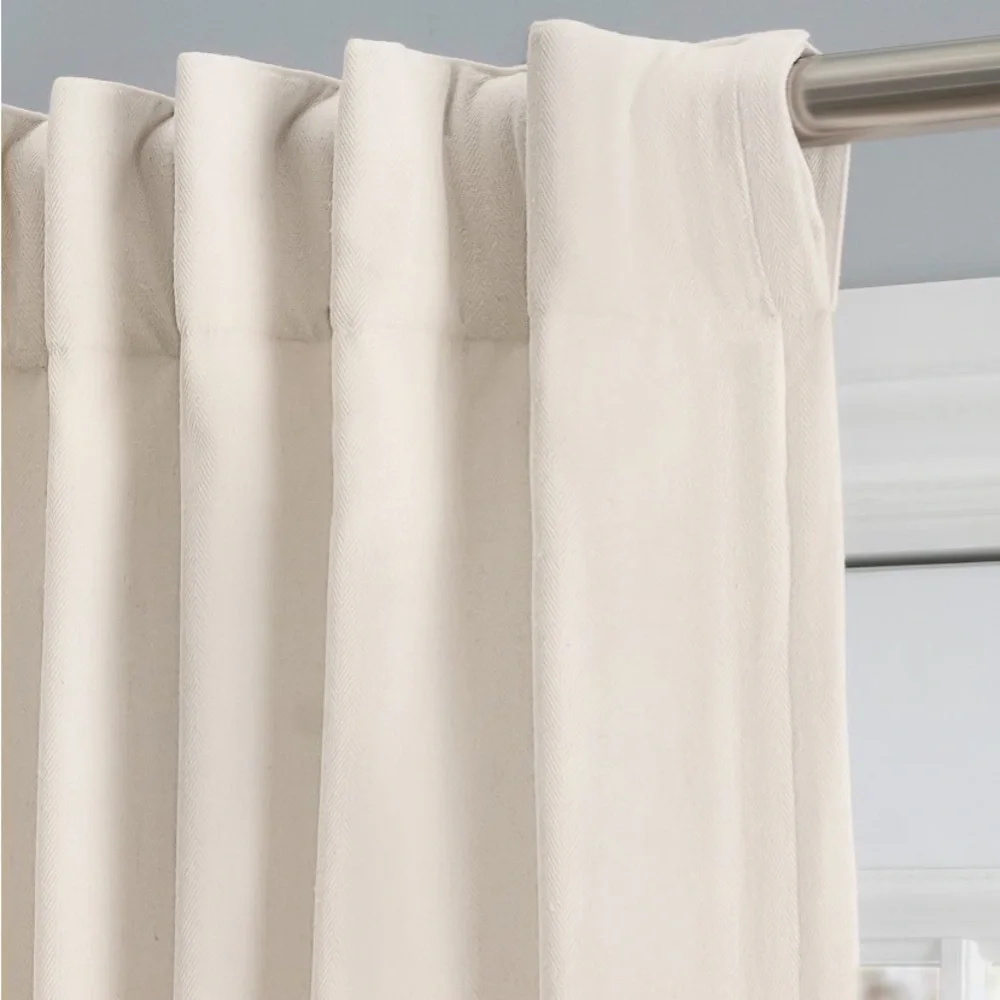 RICARDO Chevron rod pocket back tab panel curtain 48 x 45 sustainable 80/20